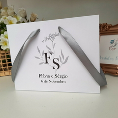 Sacola Personalizada para Convite de Padrinhos de Casamento - pacote c/ 10 unidades - Atelie Cor de Flor