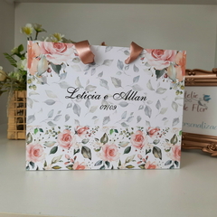 Sacola Personalizada para Convite de Padrinhos de Casamento - pacote c/ 10 unidades - Atelie Cor de Flor