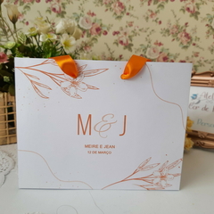 Sacola Personalizada para Convite de Padrinhos de Casamento - pacote c/ 10 unidades - Atelie Cor de Flor