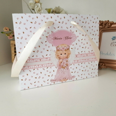 Sacolinha Personalizada Batismo com Anjinha Rosa e Oração - Pacote 10 unid. na internet