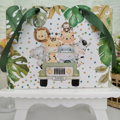 Sacola Personalizada para Lembrancinha tema safari no Jipe - pacote com 10 unidades na internet