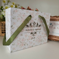 Sacola Personalizada para Convite de Padrinhos de Casamento - pacote c/ 10 unidades - Atelie Cor de Flor