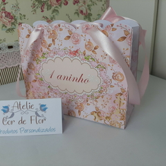 Sacola Personalizada para Lembrancinhas tema Ursinha Luxo - pacote com 10 unidades - Atelie Cor de Flor