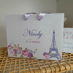 Sacolinha para Lembrancinha tema 15 Anos Torre Eifel Paris- pacote com 10 unidades - comprar online