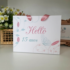 Sacolinha para Lembrancinhas tema Borboletas 15 Anos - pacote com 10 unidades - Atelie Cor de Flor