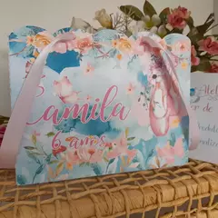 Sacolinha Personalizada para Festa Infantil tema Bailarina - pacote com 10 unidades - loja online