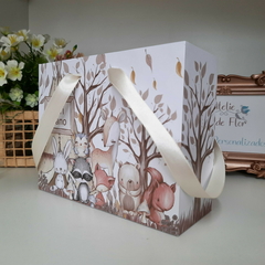 Sacolinha Personalizada Bosque Encantado Menina - pacote com 10 unidades - Atelie Cor de Flor