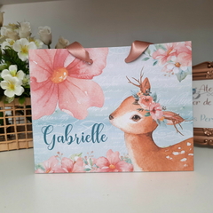 Sacolinha Personalizada Bosque Encantado Menina - pacote com 10 unidades - Atelie Cor de Flor