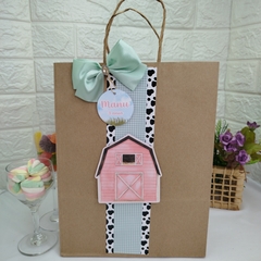 Sacolinha Kraft Personalizada tema Fazendinha Menina - pacote com 10 unidades - comprar online