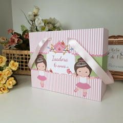Sacolinha Personalizada para Festa Infantil tema Bailarinas - pacote com 10 unidades - Atelie Cor de Flor