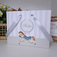 Sacolinha Personalizada para Lembrancinhas tema Cavalinho - pacote com 10 unidades - Atelie Cor de Flor
