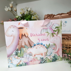 Sacolinha para Lembrancinhas tema Dinossauros - pacote com 10 unidades - Atelie Cor de Flor
