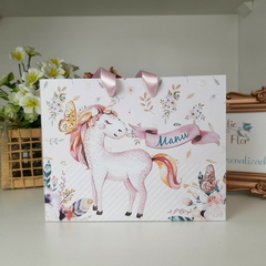 Sacolinha Personalizada para Festas Infantis tema Unicornio - pacote com 10 unidades - Atelie Cor de Flor