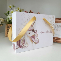 Sacolinha Personalizada para Festas Infantis tema Unicornio - pacote com 10 unidades - Atelie Cor de Flor