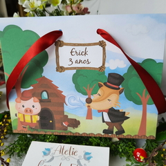Sacolinha Personalizada para Festa Infantil tema 3 Porquinhos - pacote com 10 unidades - loja online