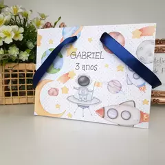 Sacolinha Personalizada para Festa Infantil tema Astronauta - pacote com 10 unidades - Atelie Cor de Flor