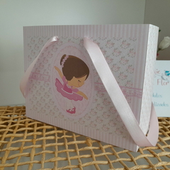 Sacolinha Personalizada para Festa Infantil tema Bailarina - pacote com 10 unidades - Atelie Cor de Flor