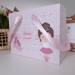 Sacolinha Personalizada para Festa Infantil tema Bailarina - pacote com 10 unidades - Atelie Cor de Flor