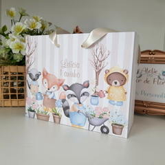 Sacolinha Personalizada Bosque Encantado Menina - pacote com 10 unidades - Atelie Cor de Flor
