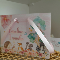 Sacolinha Personalizada Infantil tema Bichinhos do Bosque Encantado - pacote com 10 unidades - Atelie Cor de Flor