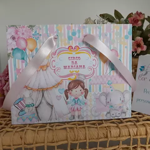 *Sacola para Lembrancinhas Festa Circo Rosa- pacote com 10 unidades - comprar online