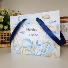 Sacolinha para Lembrancinhas tema Fundo do Mar - pacote com 10 unidades - Atelie Cor de Flor