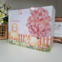 Sacola Personalizada para Lembrancinha tema Ovelhinha - pacote com 10 unidades - Atelie Cor de Flor