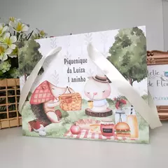 Sacola Personalizada para Lembrancinha tema Piquenique - pacote com 10 unidades - Atelie Cor de Flor