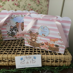 Sacolinha Personalizada tema Bichinhos do Bosque Baby - pacote com 10 unidades - Atelie Cor de Flor
