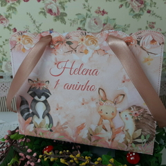 Sacolinha Personalizada Infantil tema Bichinhos do Bosque Encantado - pacote com 10 unidades - Atelie Cor de Flor