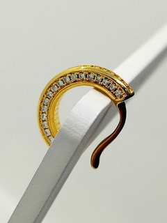 Brinco piercing unitário c/ microzircônias cravejadas - comprar online