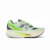 Tênis de corrida Adidas Adizero Prime X na cor verde linho com detalhes pretos e sola branca com amortecimento Lightstrike Pro