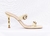Mule em couro salto alto bambu com fivelas - comprar online