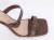 Mule em couro salto alto bambu com fivelas