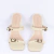 Mule em couro salto alto bambu com fivelas - comprar online