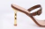 Mule em couro salto alto bambu com fivelas - comprar online