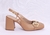 Scarpin salto bloco alto slingback com bridão