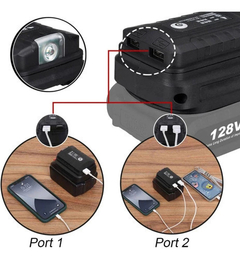 Adaptador Makita 18v-21v Linterna Led + Usb Doble Mak900 - FVA - Fvaelectrics