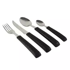 CONJUNTO TALHERES 24 PEÇAS RATTAN PRETO - comprar online
