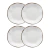 Conjunto 4 Pratos Fundo 22,5 cm Ryo Maresia Porcelana Oxford