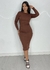 VESTIDO MIDI COSTAS NUA MARROM - comprar online