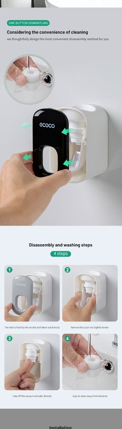 Distribuidor automático de creme dental de parede ECOCO - Dinastia Emporium