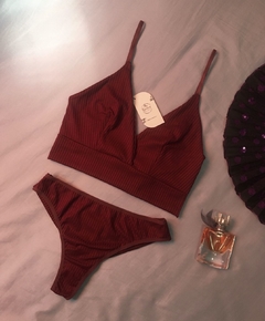 Conjunto Lingerie Cropped Comfy Canelado - Blueberry Store - comprar online