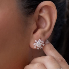 Brinco 2 em 1 Flor Madrepérola - Prata 925 - comprar online