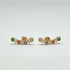 Brinco ear cuff colors redondo - banho ouro