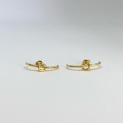 Brinco Ear Hook Nó - Banho ouro