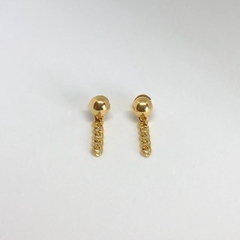 Brinco botton com correntaria - BANHO OURO