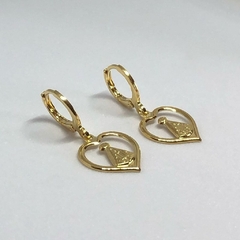 argolinha coração com nossa senhora aparecida - banho ouro - comprar online
