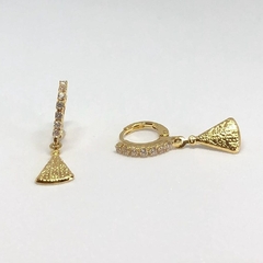 argolinha cravejada com nossa senhora aparecida - banho de ouro na internet