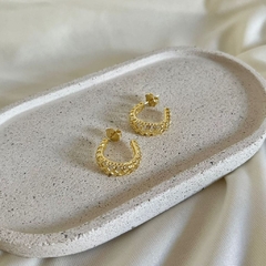 Meia argola renda - Banho ouro - comprar online
